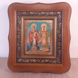 Ікон Миколи Чудотворця та Олексія Московського Святителів, лик 10х12 см, у світлому дерев'яному кіоті.