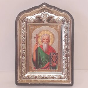 Ікона Андрій Первозванний святий апостол, лик 6х9, у пластиковій чорній рамці