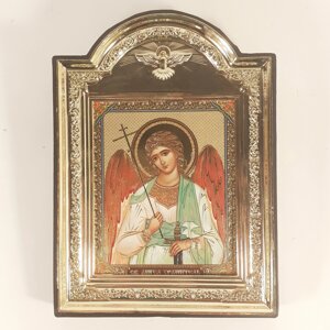 Ікона Ангела Хранителя, лик 10х12 см, у пластиковій чорній рамці