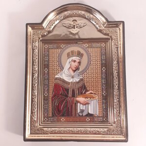 Ікона Олена свята рівноапостольна, лик 10х12 см, у пластиковій чорній рамці