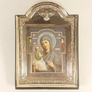 Ікона Єрусалимська Пресвята Богородиця, лик 10х12 см, у пластиковій чорній рамці
