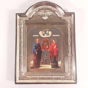 Ікона Позбавниця Пресвята Богородиця, лик 10х12 см, у пластиковій чорній рамці