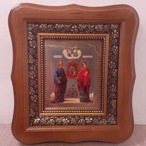 Ікона Визволителька Пресвята Богородиця, лик 10х12 см, у світлому дерев'яному кіоті