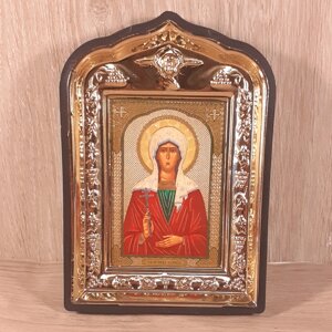 Ікона Лариса свята великомучениця, лик 10х12 см, у пластиковій чорній рамці