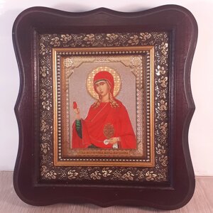Ікона рівноапостольної Марії Магдалині, лик 10х12 см, в темному дерев'яному кіоті