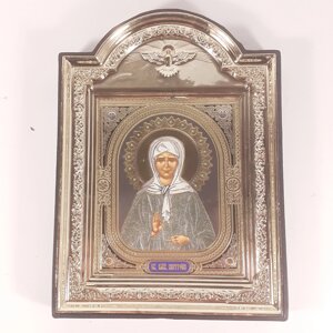Ікона Матрона Московська свята блаженна, лик 10х12 см, у пластиковій чорній рамці