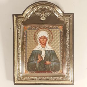 Ікона Матрона Московська свята блаженна, лик 10х12 см, у пластиковій чорній рамці