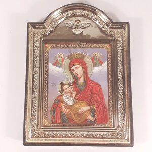 Ікона Ссавниця Пресвята Богородиця, лик 10х12 см, у пластиковій чорній рамці