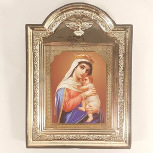 Ікона Відчайдушних єдина Надія Пресвята Богородиця, лик 10х12 см, у пластиковій чорній рамці