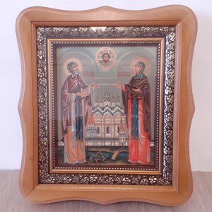 Ікона Петру та Февронії святим благовірним, лик 15х18 см, у світлому дерев'яному кіоті.