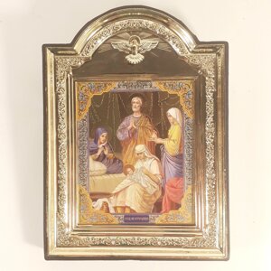 Ікона Різдво Пресвятої Богородиці, лик 10х12 см, у пластиковій чорній рамці