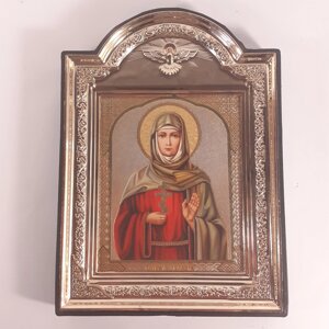 Ікона Софія свята мучениця, лик 10х12 см, у пластиковій чорній рамці