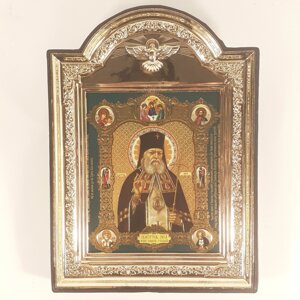 Ікона святитель Лука сповідник архієпископ Кримський, лик 10х12 см, у пластиковій чорній рамці