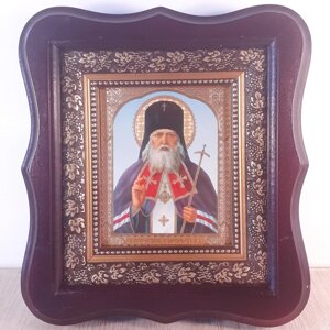 Ікона святий архієпископ Лука Кримський, лик 10х12 см, у темному дерев'яному кіоті