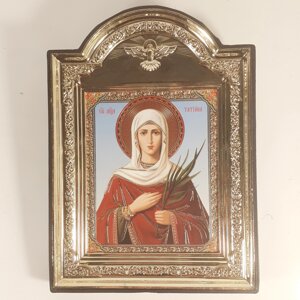 Ікона Татьяна свята мучениця, лик 10х12 см, у пластиковій чорній рамці