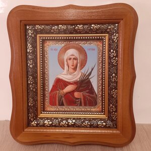 Ікона Тетяна свята мучениця, лик 10х12 см, у світлому дерев'яному кіоті