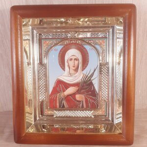 Ікона Тетяна свята мучениця, лик 10х12 см, у світлому прямому дерев'яному кіоті з арочним багетом