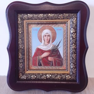 Ікона Тетяна свята Мучениця, лик 10х12 см, у темному дерев'яному кіоті