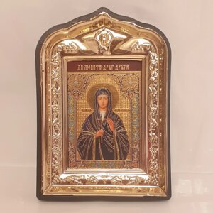 Ікона Валентина свята мучениця, лик 6х9, у пластиковій чорній рамці