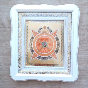 Ікона Всевидяче Око Боже, лик 15х18 см, у білому фігурному дерев'яному кіоті, тип 3