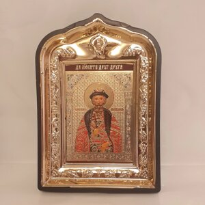 Ікона Ярослав благовірний великий князь Київський, лик 6х9, у пластиковій чорній рамці