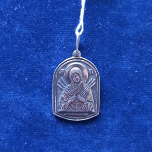 Срібний медальон Пресвята Богородиця Семістрельна 3.3 г. Чорнений.