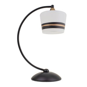 Декоративна чорна настільна лампа з білим LK-708T/1 E27 BK+FG