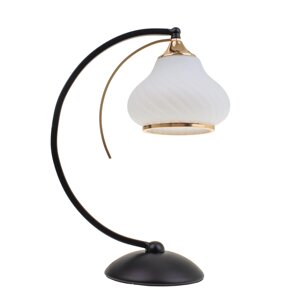Декоративна чорна настільна лампа з білим LK-712T/1 E27 BK+FG