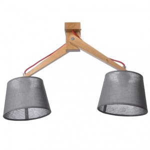 Потолочная деревянная люстра на 2 лампы с абажурами BKL-577S/2 E27 Grey