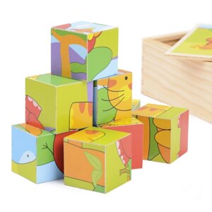 Розвиток іграшок дерев'яних кубиків тварин IE140