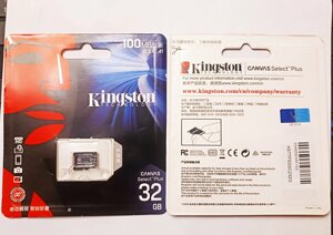 Картка пам'яті Kingston 32 ГБ Micro SD A1 TF32G MicroSD 100 Мб/с Швидкість читання клас 10