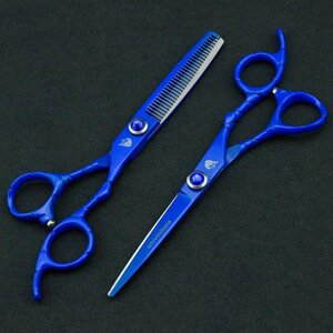 Перукарські сині ножиці для стрижки комплект без роздрібного паковання 6 дюймів Univinlions 6020B