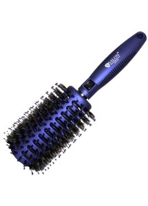 Пластикова синя щітка брашинг для волосся кругла продувна 23х7.5 см SALON 9575