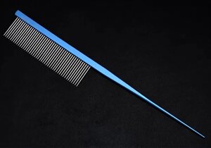 Професійний металевий синій гребінець з ручкою для хатніх тварин 18 см Univinlions 80210
