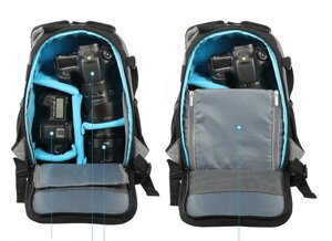 Професійна сумка рюкзак для фотографа LightPro TS-20 35x24x16 см дюймів чорний із синім