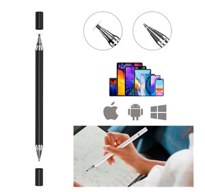 Універсальний чорний стилус + звичайна ручка 2в1 для смартфона планшета IOS Android Windows