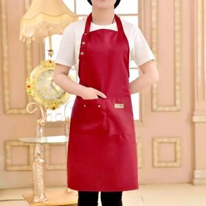Універсальний фартух для перукаря кухаря офіціанта прибирання Прінжі бавовна 72х64 см червоний