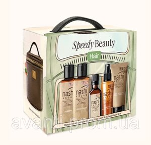 Набір для волосся в дорогу / для подорожей Nashi Argan SPEEDY BEAUTY 5 ед. 100ml/100ml/30ml/50ml/50ml