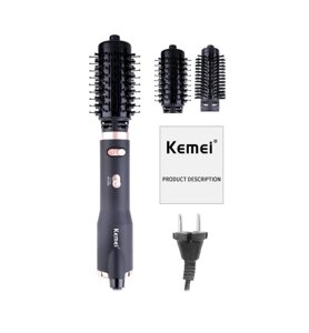 Фен щетка расческа с вращающейся насадкой для укладки и завивки волос с ионизацией 2в1 Kemei КM-8022