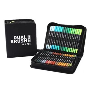 Набір двосторонніх акварельних маркерів Dual Brush 100 шт.