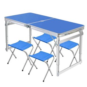 Стіл для пікніка розкладний Easy Campi зі стільцями 120х60х70 см Посилений Синій
