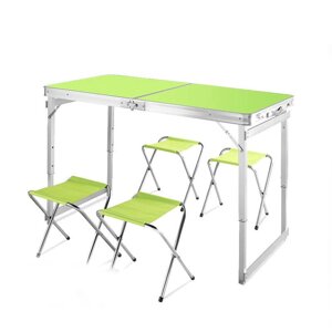 Стіл для пікніка розкладний Easy Campi зі стільцями 120х60х70 см Посилений Зелений