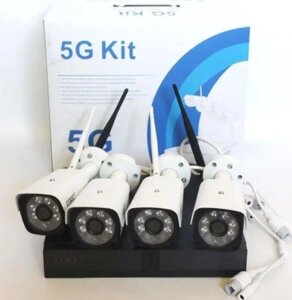 Бездротовий комплект відеоспостереження 5G KIT 8004/6673, CAD Full HD, 4 WiFi камери та реєстратор