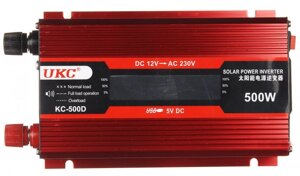 Перетворювач струму з 12 V на 220 В AC/DC KC-500D 500 W + LCD екран, Інвертор автомобільний