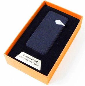 Запальничка електроімпульсна USB, індикатор заряду, чорна в подарунковій упаковці