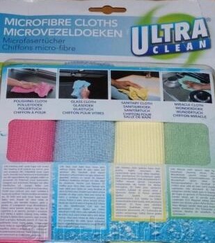 Комплект з 5 Серветок мікрофібри ULTRA CLEAN УЛЬТРА 30 * 30см від компанії sma-market - фото 1
