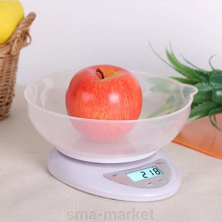 Кухонні ваги електронні з чашею до 5 кг від компанії sma-market - фото 1
