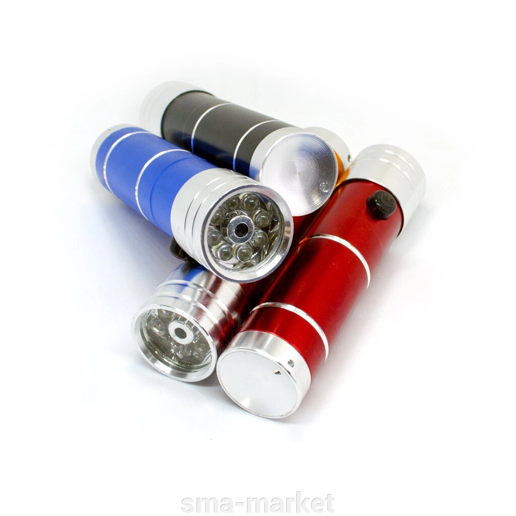 Ліхтарик на батарейках 8 LED + лазер (LASER) ліхтар металевий від компанії sma-market - фото 1