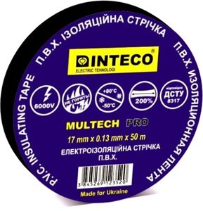 Ізолента ЧОРНА 50м INTECO MULTECH PRO (Електроізоляційна стрічка Інтеко)