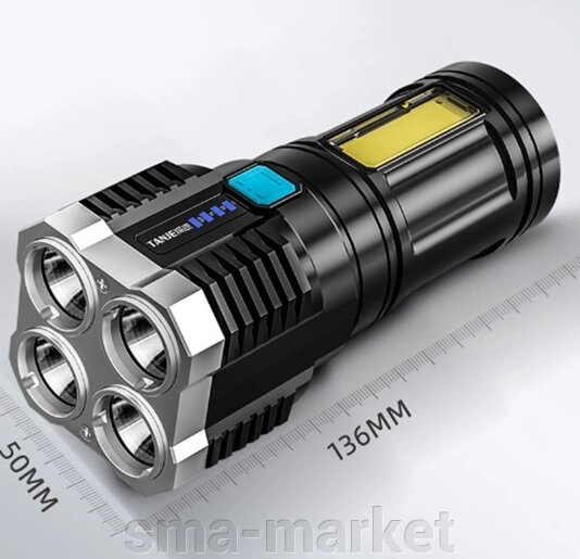 Ручний акумуляторний ліхтар USB L-S03 (1328) від компанії sma-market - фото 1
